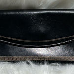 60s Vintage Black & Gold Leather Clutch B92 Photo 0