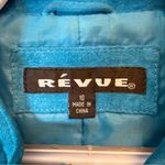 Revue Quilted Blue Suede Vest Pockets Front Zipper 100% Leather Women’s Size 10 Photo 2