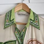 Alemais Porcelain Printed Silk Oversized Shirt AU 6 US 2 Photo 3