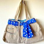 Target NWT Khaki Pants Blue Scarf Purse Handbag Rhinestones Pockets Shoulder bag bling Photo 0