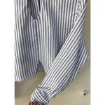 VTG 80 Lilia Smitty Exclusive Striped Cropped Shirt Back Cutout USA Boho Western Blue Size M Photo 5