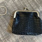 Black Crocodile Embossed Coin Purse Keychain Kiss Lock Pouch Wallet Normcore Photo 0