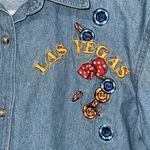 Vintage Bay Beauty size medium blue denim button up gambling Las Vegas 90's pads Photo 5