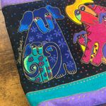 Vintage Laurel Burch Dogs Doggies Canine Family Small Tote Bag Purse NWT LB2073 Black Photo 2