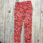 Bebe Red Pink Black and White Floral Capri. Size Medium. EUC Photo 6