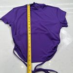 Forever 21 NWT Knit Crop Top Shirt Blouse Womens L Turtle Neck Drawstring Tie Photo 4