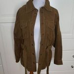 Free People Clyde Shirt Jacket brown brush green Size XS Shacket Tie Waist Photo 0