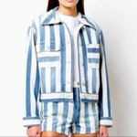 Current/Elliott Striped Denim Jacket Photo 2