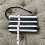 Striped Leather Wristlet Black Photo 8