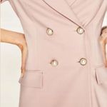 ZARA  Cold Shoulder Openings Pearl Buttons Blazer Dress Pink Size M NEW Photo 10