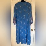 S.R. Fashion Vintage Blue Floral Midi Dress Sz Large Photo 5