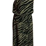 Vtg 80s tiger striped maxi dress Size 16 Photo 0