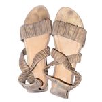 Eileen Fisher Dylan Metallic Suede Wedge Sandals Cross Strap Comfort Bronze Sz 6 Photo 5