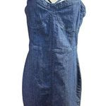 Bebe  Denim Mini Dress Strappy Bodycon Y2K Party Dress Size 12 Photo 0