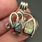 925 Sterling Silver Cage Elephant Pendant with Beads 6g. Photo 1