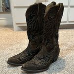 Corral  Brown and Black Embroidered Cowgirl Boots Photo 0