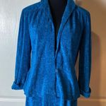 VTG BLUE TERRY CLOTH TWO PIECE BLAZER & PENCIL SKIRT SET BUSINESS GIRL BOSS Photo 2