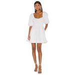 For Love & Lemons  Jackson Mini Dress in Ivory X-Small New Womens Poplin Photo 1