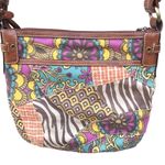 Fossil Vintage Graphic  Cotton Leather Boho Hippie Bag Photo 5