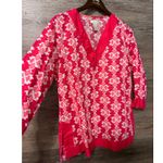 Caribbean Joe  size Large tunic women Pink Resort Pool V neck Vacation Tunic Photo 6