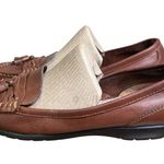 Thom Mcan Women’s Dacia Brown Leather Loafers Sz 9.5W Tassels Flat Dress Shoes Photo 2