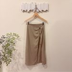 J.ING Jing Beige Linen & Cotton Midi Skirt Size XS NWT Tan Photo 5