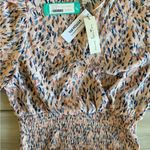 Nine Britton  Cidro Surplice Smocked Crop Blouse Pink Medium NWT STITCH FIX Photo 5