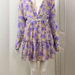Boohoo Purple Floral Long Sleeve Dress Size 12 Photo 1