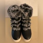 J/Slides Women's Black leather Fur Photo 1