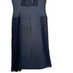 BCBGMAXAZRIA Black Crochet Paneled Sleeveless Pleated Sheath Midi Dress Size XS Photo 8