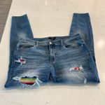 Judy Blue  Skinny Jeans Distressed With Multicolored Patches Size 1XL‎ Photo 1