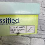 City Classified Womens Maggie Rhinestone Formal Heel Silver Size 9 Ankle Strap Photo 7