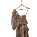 Ulla Johnson Mariam One-sleeve Ruffled Printed Silk Dress - Copper Size 2 Photo 8