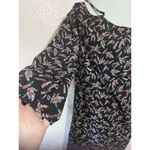 THML Dress Sz M Western Feather Open Shoulders Knee Length Embroidered Hem Strap Photo 1