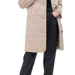 Barbour NWT Melby Teddy Quilted Coat in Oat Ancient Size 10 Photo 0