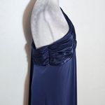 David's Bridal Navy One-Shoulder Floor-Length Formal Dress Size 12 Photo 3