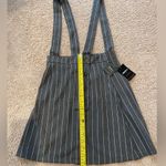 Forever 21 Junior Grey/White Pinstripe Suspender A-line skirt Photo 5