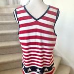 Liz Claiborne Vintage  American Flag Knit Cotton Tank Top Photo 0