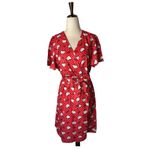 SheIn  X Hello Kitty Dress‎ Women Small Red Polka Dot Belted Faux Wrap Mini NWT Photo 1