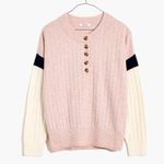 Madewell Striped Bowden Henley Sweater in Coziest Yarn Merino Wool and Alpaca Photo 1