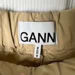 Ganni Womens Straight Leg Organic Cotton Cargo Beige Pull On Trousers L Photo 9