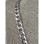 Vintage Gold Tone Cuban Chain Necklace Flat Unisex Lobster Clasp Adj 16" + 2.5" Photo 2