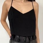 Club Monaco Women’s M Tassle Fringe Crop Tank Black Cami Strap Resortwear Beachy Photo 0