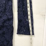 Aidan Mattox Womens Blue Lace Long Sleeve Sheath Cocktail Dress Sz 2 Deep V Back Photo 9