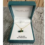 Rachel Zoe NIB 925 Sterling Vermeil Green Malachite Stone T-Bar Necklace Photo 0