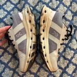 on cloud  grey and green women’s running shoes  Photo 2