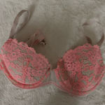 Xhilaration Coral and Beige Lace Bra Photo 0