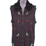Bechamel Woman Holiday Sweater Vest Size 1X Black Photo 0
