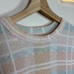 Lou & grey  Plaid Wool Blend Sweater Beige Pink Neutral Academia Tunic M Soft Photo 1