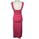 Old Navy Medium Maternity Midi Dress Ribbed Sleeveless Stretch Square Neck Pink Photo 4